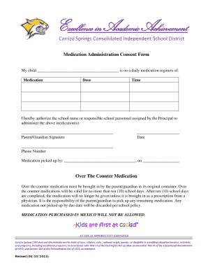 Medication Administration Consent Form