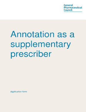 Supplementary Prescriber Application Form