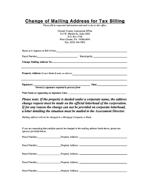 Change of Mailing Address for Tax Billing