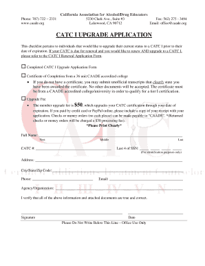 CATC I Upgrade Application Form