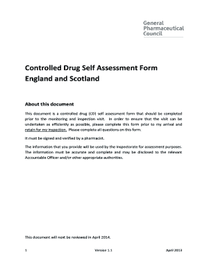 Controlled Drug Self Assessment Form