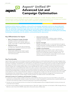 DATA SHEET Aspect Unified IP Advanced List and Campaign