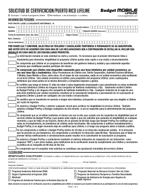 Solicitud de certificacion/puerto rico lifeline
