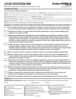 Formulario de Certificación de Lifeline