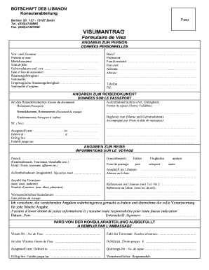 Formulaire de Visa