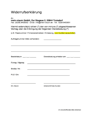Widerrufserklärung