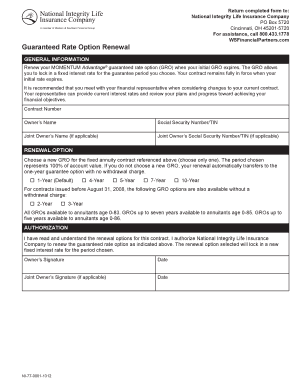 Momentum Advantage GRO Renewal Form