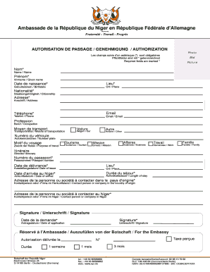 AUTORISATION DE PASSAGE