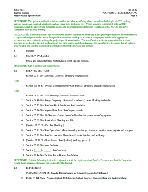 Polyisobutylene Roofing Specification Guide