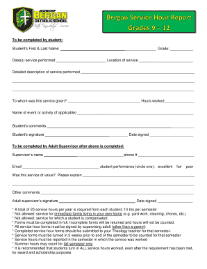 Student Service Hour Form