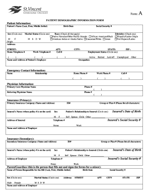 Patient Demographic Information Form