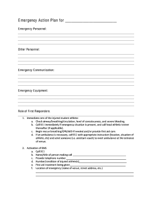 Emergency Action Plan for Student Athletes