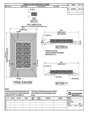 Duromat Vinyl Backing Specification Form