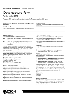 Personal Protection Data Capture Form