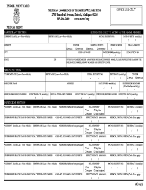 Michigan Teamsters Welfare Fund Enrollment Form