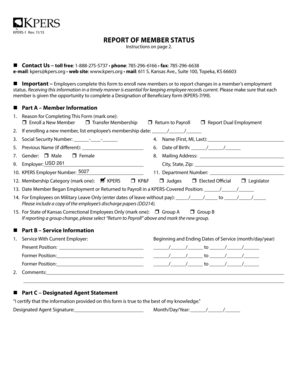 KPERS-1 Report of Member Status