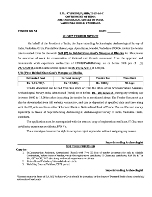 rate in sealed cover for the work SR (P) to Behlol Khan Gazis Mosque at Dholka for Man power - asi nic