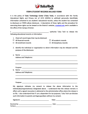 FERPA Student Records Release Form