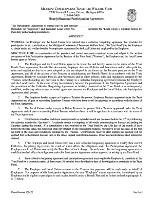 Michigan Teamsters Welfare Fund Participation Agreement