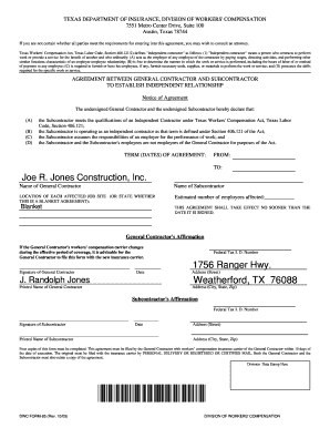 Texas Independent Contractor Agreement