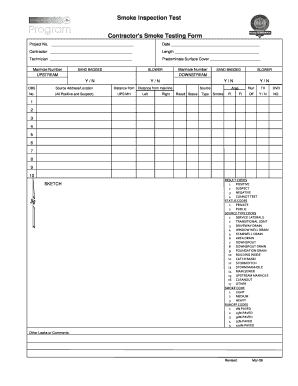 Contractor's Smoke Testing Form