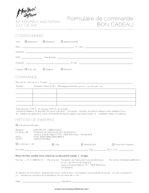 Formulaire de commande
