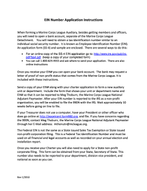 IRS Form SS-4 Application for Employer Identification Number