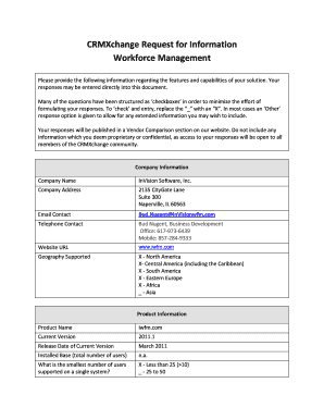 CRMXchange Workforce Management Request for Information