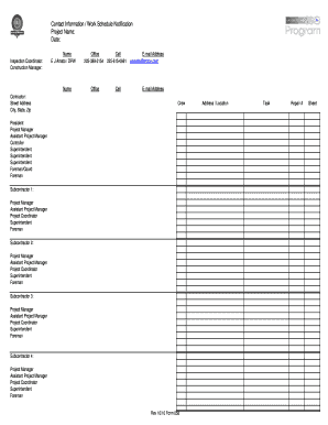 Construction Work Schedule Notification