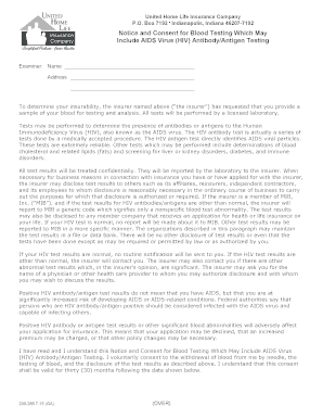 Notice and Consent for Blood Testing