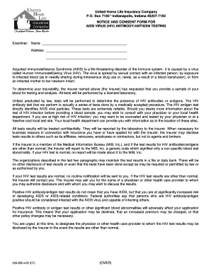 HIV Antibody/Antigen Testing Consent Form