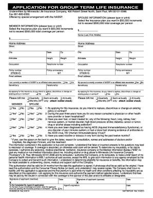 Application for Group Term Life Insurance