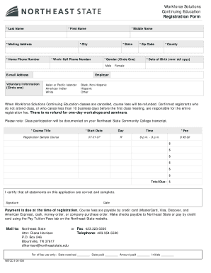 Workforce Solutions Continuing Education Registration Form