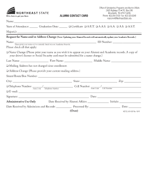 Alumni Contact Card