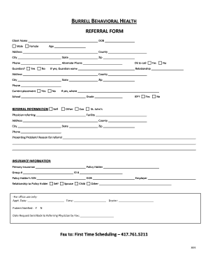 Burrell Behavioral Health Referral Form