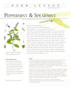 Herb Lesson on Peppermint and Spearmint