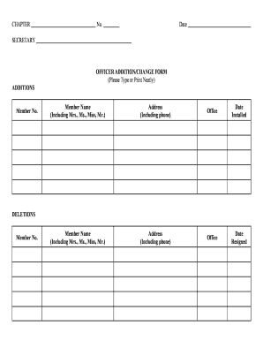 Officer Addition/Change Form