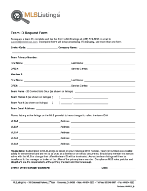 Team ID Request Form