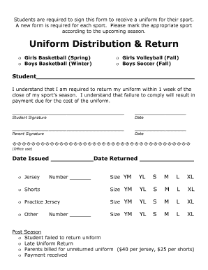 Uniform Distribution & Return Form