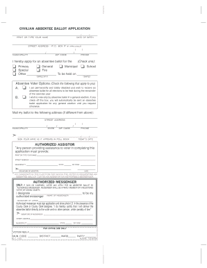 Civilian Absentee Ballot Application