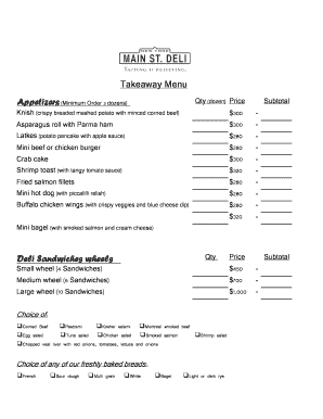 Catering Order Form