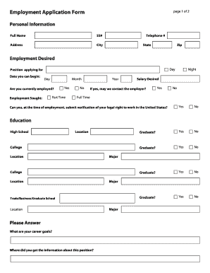 Employment Application Form