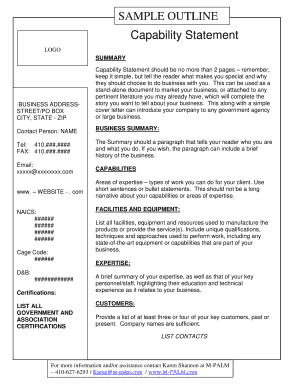 Capability Statement Template