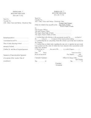 Refund Voucher for Electricity Duty