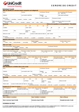 Romanian Credit Application Form
