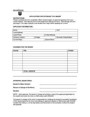 Application for Minor Approval