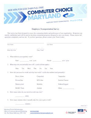 Employee Transportation Survey