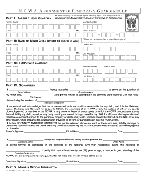Temporary Guardianship Assignment Form