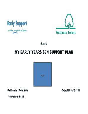 Early Years SEN Support Plan