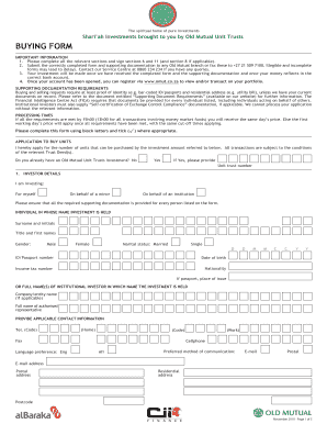 Old Mutual Shariah Investment Buying Form